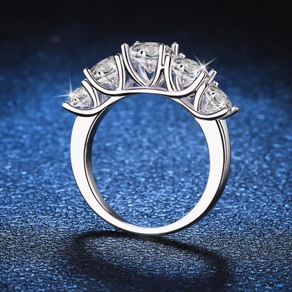 3.6 Carat D Color VVS1 Moissanite Ring S925 Sterling Silver - Picture 2 of 4